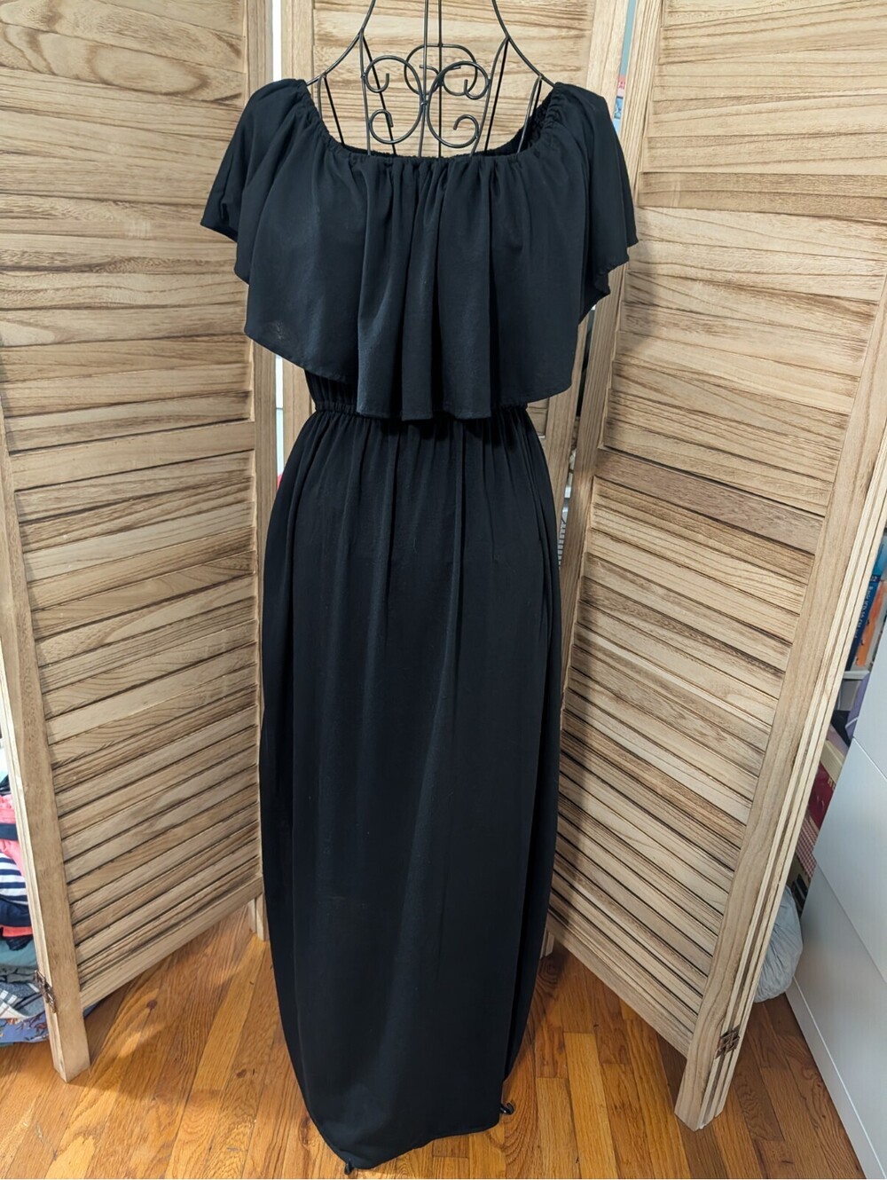 Thanth Womens Off The Shoulder Ruffle Party Dresses Size M Beach Maxi Dress